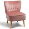 Costway Armless Accent Chair Tufted Velvet Leisure Chair Single Sofa Upholstered BlueGreenPink
